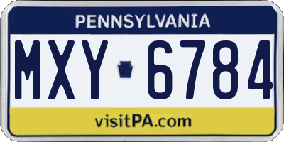 PA license plate MXY6784