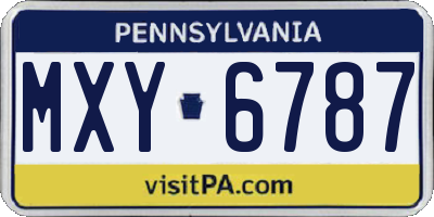 PA license plate MXY6787