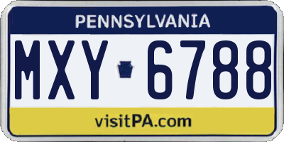 PA license plate MXY6788