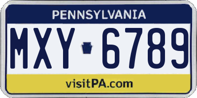 PA license plate MXY6789
