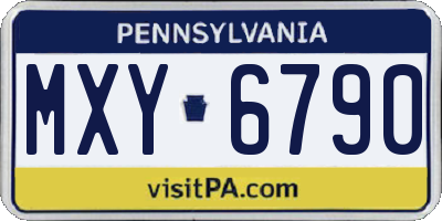 PA license plate MXY6790
