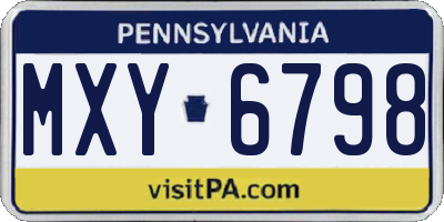 PA license plate MXY6798