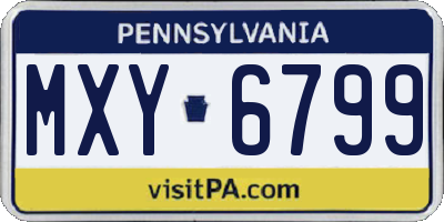 PA license plate MXY6799