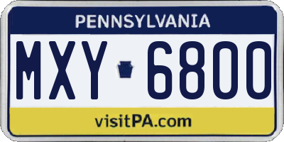 PA license plate MXY6800