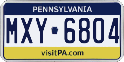 PA license plate MXY6804