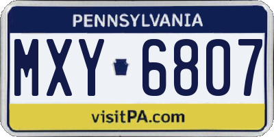 PA license plate MXY6807