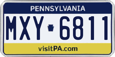 PA license plate MXY6811