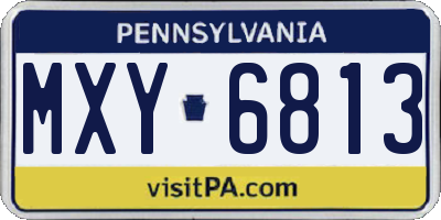 PA license plate MXY6813