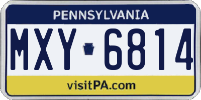 PA license plate MXY6814