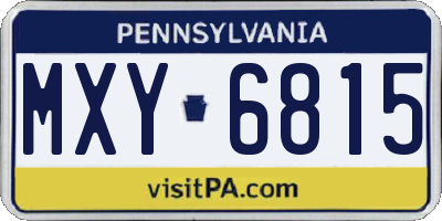 PA license plate MXY6815