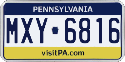 PA license plate MXY6816