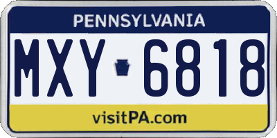 PA license plate MXY6818