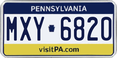 PA license plate MXY6820