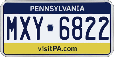PA license plate MXY6822