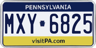 PA license plate MXY6825