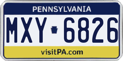 PA license plate MXY6826