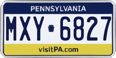 PA license plate MXY6827