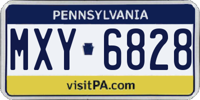 PA license plate MXY6828