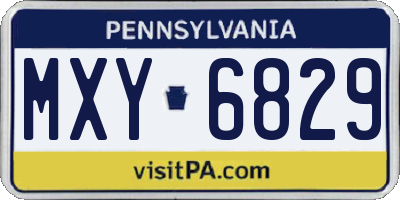 PA license plate MXY6829