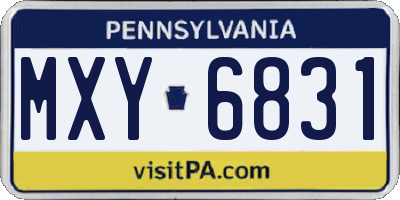 PA license plate MXY6831