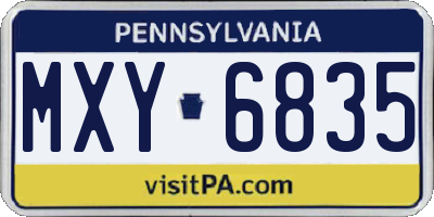 PA license plate MXY6835