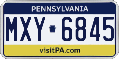 PA license plate MXY6845