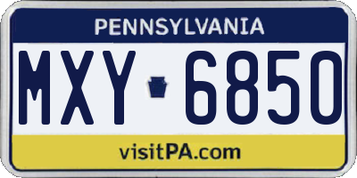 PA license plate MXY6850
