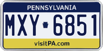 PA license plate MXY6851