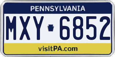 PA license plate MXY6852
