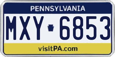 PA license plate MXY6853