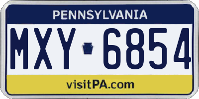 PA license plate MXY6854