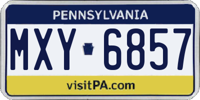 PA license plate MXY6857
