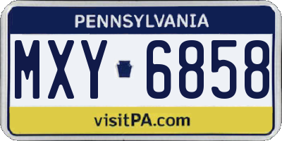 PA license plate MXY6858