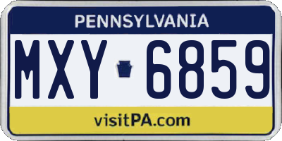 PA license plate MXY6859