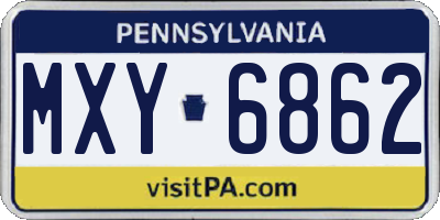 PA license plate MXY6862