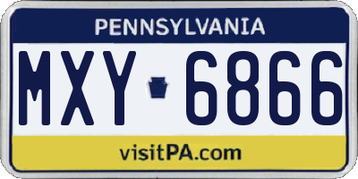 PA license plate MXY6866