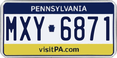 PA license plate MXY6871