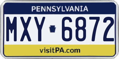 PA license plate MXY6872