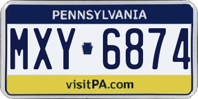 PA license plate MXY6874