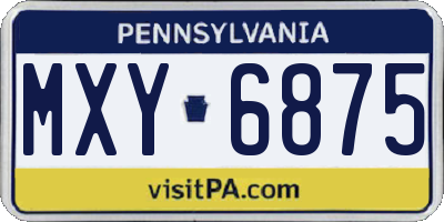 PA license plate MXY6875