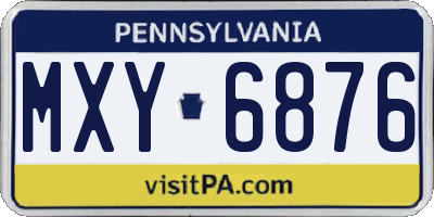 PA license plate MXY6876