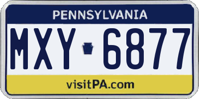 PA license plate MXY6877