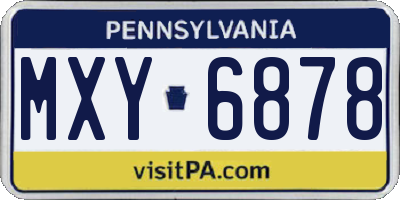 PA license plate MXY6878