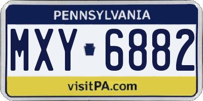 PA license plate MXY6882