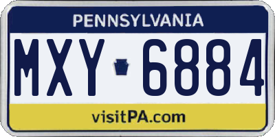 PA license plate MXY6884
