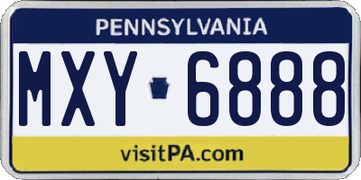 PA license plate MXY6888