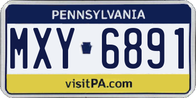 PA license plate MXY6891