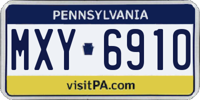 PA license plate MXY6910