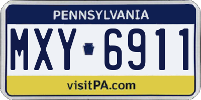 PA license plate MXY6911