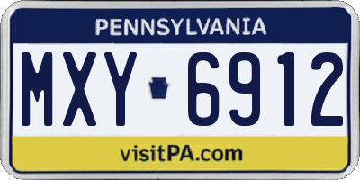 PA license plate MXY6912